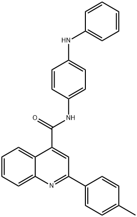 N-(4-anilinophenyl)-2-(4-methylphenyl)quinoline-4-carboxamide 结构式