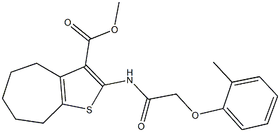 methyl 2-{[(2-methylphenoxy)acetyl]amino}-5,6,7,8-tetrahydro-4H-cyclohepta[b]thiophene-3-carboxylate 结构式