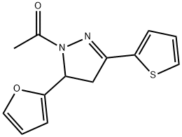 1-acetyl-5-(2-furyl)-3-(2-thienyl)-4,5-dihydro-1H-pyrazole 结构式