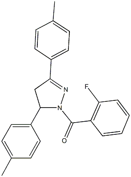 1-(2-fluorobenzoyl)-3,5-bis(4-methylphenyl)-4,5-dihydro-1H-pyrazole 结构式