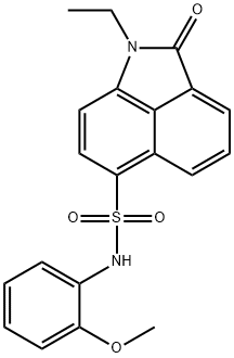 1-ethyl-N-(2-methoxyphenyl)-2-oxo-1,2-dihydrobenzo[cd]indole-6-sulfonamide 结构式