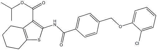isopropyl 2-({4-[(2-chlorophenoxy)methyl]benzoyl}amino)-4,5,6,7-tetrahydro-1-benzothiophene-3-carboxylate 结构式