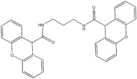 N-{3-[(9H-xanthen-9-ylcarbonyl)amino]propyl}-9H-xanthene-9-carboxamide 结构式