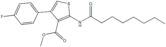 methyl 4-(4-fluorophenyl)-2-(octanoylamino)-3-thiophenecarboxylate 结构式