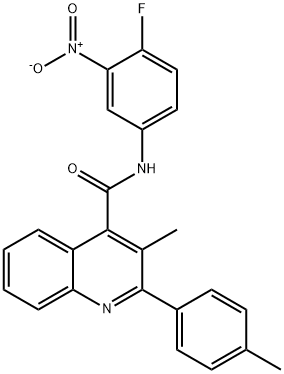 N-{4-fluoro-3-nitrophenyl}-3-methyl-2-(4-methylphenyl)-4-quinolinecarboxamide 结构式