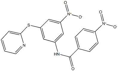 4-nitro-N-[3-nitro-5-(2-pyridinylsulfanyl)phenyl]benzamide 结构式