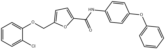 5-[(2-chlorophenoxy)methyl]-N-(4-phenoxyphenyl)-2-furamide 结构式