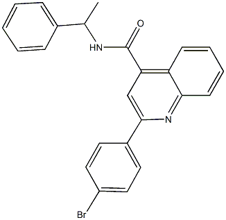 2-(4-bromophenyl)-N-(1-phenylethyl)-4-quinolinecarboxamide 结构式