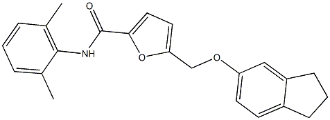 5-[(2,3-dihydro-1H-inden-5-yloxy)methyl]-N-(2,6-dimethylphenyl)-2-furamide 结构式