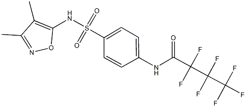 N-(4-{[(3,4-dimethyl-5-isoxazolyl)amino]sulfonyl}phenyl)-2,2,3,3,4,4,4-heptafluorobutanamide 结构式