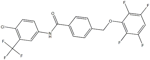 N-[4-chloro-3-(trifluoromethyl)phenyl]-4-[(2,3,5,6-tetrafluorophenoxy)methyl]benzamide 结构式