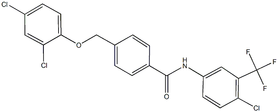 N-[4-chloro-3-(trifluoromethyl)phenyl]-4-[(2,4-dichlorophenoxy)methyl]benzamide 结构式