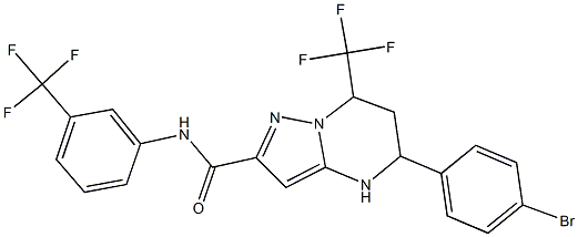 5-(4-bromophenyl)-7-(trifluoromethyl)-N-[3-(trifluoromethyl)phenyl]-4,5,6,7-tetrahydropyrazolo[1,5-a]pyrimidine-2-carboxamide 结构式