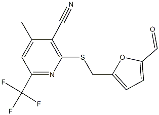 2-{[(5-formyl-2-furyl)methyl]sulfanyl}-4-methyl-6-(trifluoromethyl)nicotinonitrile 结构式