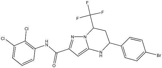 5-(4-bromophenyl)-N-(2,3-dichlorophenyl)-7-(trifluoromethyl)-4,5,6,7-tetrahydropyrazolo[1,5-a]pyrimidine-2-carboxamide 结构式