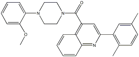 2-(4-{[2-(2,5-dimethylphenyl)-4-quinolinyl]carbonyl}-1-piperazinyl)phenyl methyl ether 结构式