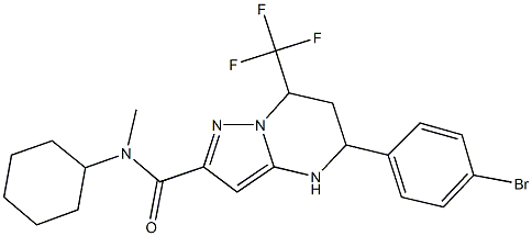 5-(4-bromophenyl)-N-cyclohexyl-N-methyl-7-(trifluoromethyl)-4,5,6,7-tetrahydropyrazolo[1,5-a]pyrimidine-2-carboxamide 结构式