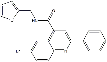 6-bromo-N-(2-furylmethyl)-2-phenylquinoline-4-carboxamide 结构式