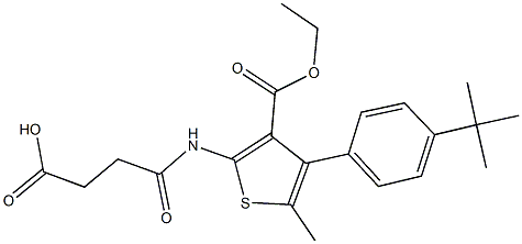 4-{[4-(4-tert-butylphenyl)-3-(ethoxycarbonyl)-5-methyl-2-thienyl]amino}-4-oxobutanoic acid 结构式