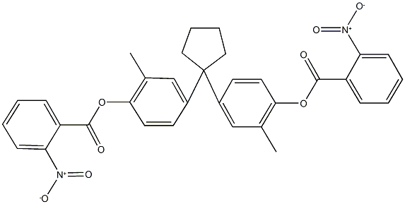 4-{1-[4-({2-nitrobenzoyl}oxy)-3-methylphenyl]cyclopentyl}-2-methylphenyl 2-nitrobenzoate 结构式