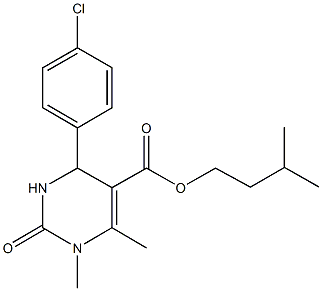 isopentyl 4-(4-chlorophenyl)-1,6-dimethyl-2-oxo-1,2,3,4-tetrahydro-5-pyrimidinecarboxylate 结构式