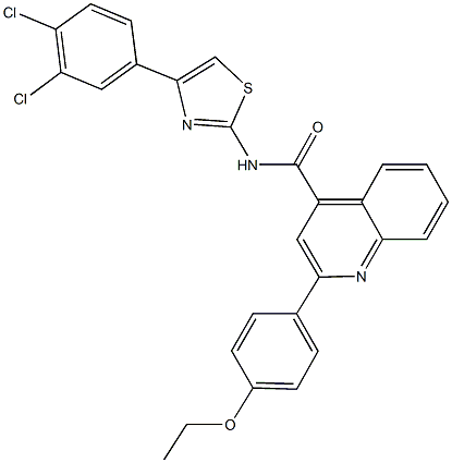 N-[4-(3,4-dichlorophenyl)-1,3-thiazol-2-yl]-2-(4-ethoxyphenyl)-4-quinolinecarboxamide 结构式