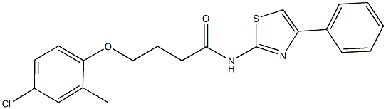 4-(4-chloro-2-methylphenoxy)-N-(4-phenyl-1,3-thiazol-2-yl)butanamide 结构式