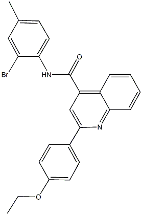 N-(2-bromo-4-methylphenyl)-2-(4-ethoxyphenyl)-4-quinolinecarboxamide 结构式