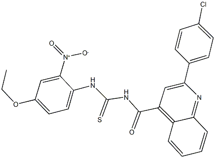 N-{[2-(4-chlorophenyl)-4-quinolinyl]carbonyl}-N'-{4-ethoxy-2-nitrophenyl}thiourea 结构式