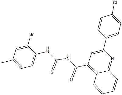 N-(2-bromo-4-methylphenyl)-N'-{[2-(4-chlorophenyl)-4-quinolinyl]carbonyl}thiourea 结构式