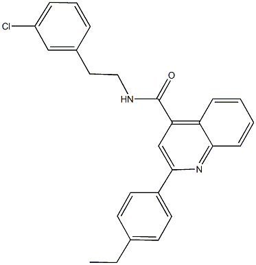 N-[2-(3-chlorophenyl)ethyl]-2-(4-ethylphenyl)-4-quinolinecarboxamide 结构式