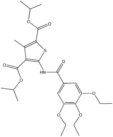 diisopropyl 3-methyl-5-[(3,4,5-triethoxybenzoyl)amino]-2,4-thiophenedicarboxylate 结构式