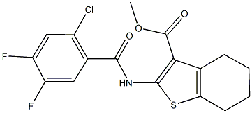 methyl 2-[(2-chloro-4,5-difluorobenzoyl)amino]-4,5,6,7-tetrahydro-1-benzothiophene-3-carboxylate 结构式