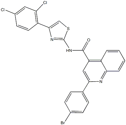 2-(4-bromophenyl)-N-[4-(2,4-dichlorophenyl)-1,3-thiazol-2-yl]-4-quinolinecarboxamide 结构式