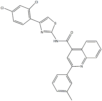 N-[4-(2,4-dichlorophenyl)-1,3-thiazol-2-yl]-2-(3-methylphenyl)-4-quinolinecarboxamide 结构式