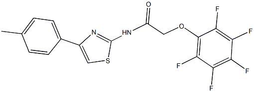 N-[4-(4-methylphenyl)-1,3-thiazol-2-yl]-2-(2,3,4,5,6-pentafluorophenoxy)acetamide 结构式