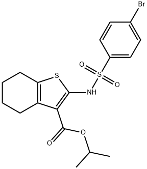 isopropyl 2-{[(4-bromophenyl)sulfonyl]amino}-4,5,6,7-tetrahydro-1-benzothiophene-3-carboxylate 结构式