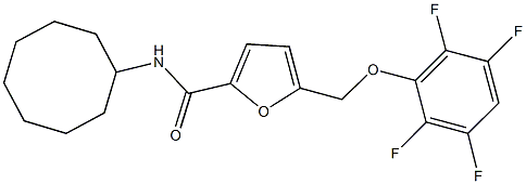 N-cyclooctyl-5-[(2,3,5,6-tetrafluorophenoxy)methyl]-2-furamide 结构式
