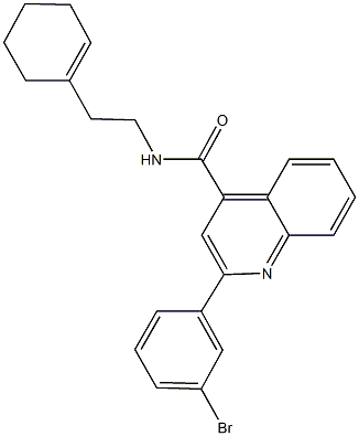 2-(3-bromophenyl)-N-[2-(1-cyclohexen-1-yl)ethyl]-4-quinolinecarboxamide 结构式