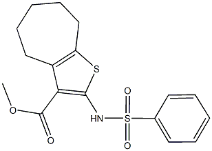 methyl 2-[(phenylsulfonyl)amino]-5,6,7,8-tetrahydro-4H-cyclohepta[b]thiophene-3-carboxylate 结构式