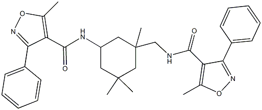5-methyl-3-phenyl-N-[3,3,5-trimethyl-5-({[(5-methyl-3-phenyl-4-isoxazolyl)carbonyl]amino}methyl)cyclohexyl]-4-isoxazolecarboxamide 结构式