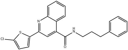 2-(5-chloro-2-thienyl)-N-(3-phenylpropyl)-4-quinolinecarboxamide 结构式