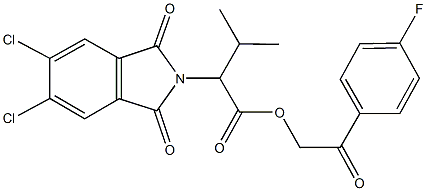 2-(4-fluorophenyl)-2-oxoethyl 2-(5,6-dichloro-1,3-dioxo-1,3-dihydro-2H-isoindol-2-yl)-3-methylbutanoate 结构式