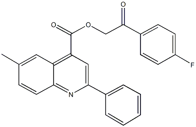 2-(4-fluorophenyl)-2-oxoethyl 6-methyl-2-phenyl-4-quinolinecarboxylate 结构式