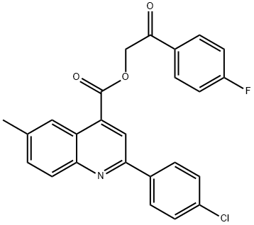 2-(4-fluorophenyl)-2-oxoethyl 2-(4-chlorophenyl)-6-methyl-4-quinolinecarboxylate 结构式