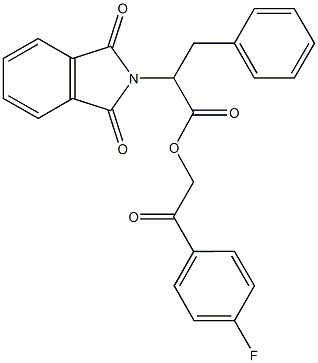 2-(4-fluorophenyl)-2-oxoethyl 2-(1,3-dioxo-1,3-dihydro-2H-isoindol-2-yl)-3-phenylpropanoate 结构式