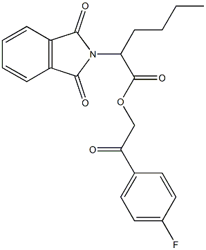 2-(4-fluorophenyl)-2-oxoethyl 2-(1,3-dioxo-1,3-dihydro-2H-isoindol-2-yl)hexanoate 结构式