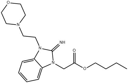 butyl {2-imino-3-[2-(4-morpholinyl)ethyl]-2,3-dihydro-1H-benzimidazol-1-yl}acetate 结构式