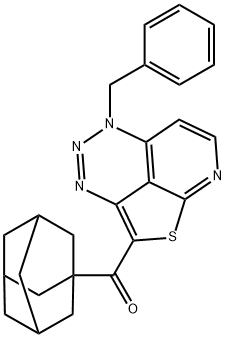 1-adamantyl(5-benzyl-5H-1-thia-3,4,5,8-tetraazaacenaphthylen-2-yl)methanone 结构式