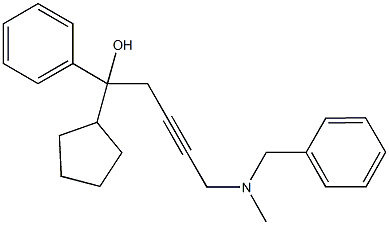 5-[benzyl(methyl)amino]-1-cyclopentyl-1-phenyl-3-pentyn-1-ol 结构式